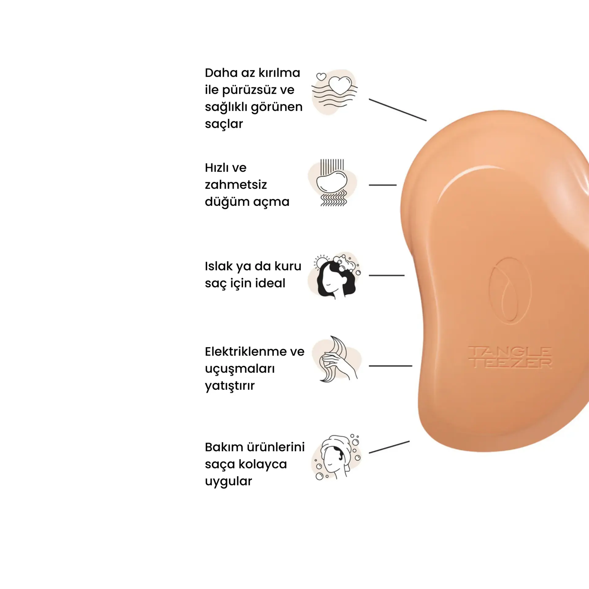 Bitki Bazlı Kolay Tarama Saç Fırçası